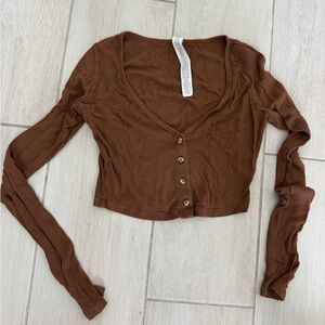 ALO Ribbed Long Sleeve Crop Top